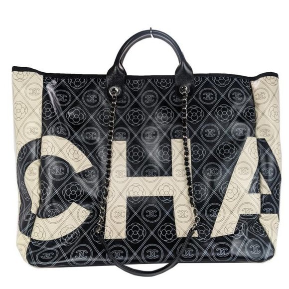 CHANEL Handbags - SOLD Chanel Camellia Large Black Deauville Tote